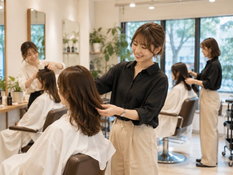 美容室fiicaで働くスタイリストの営業風景